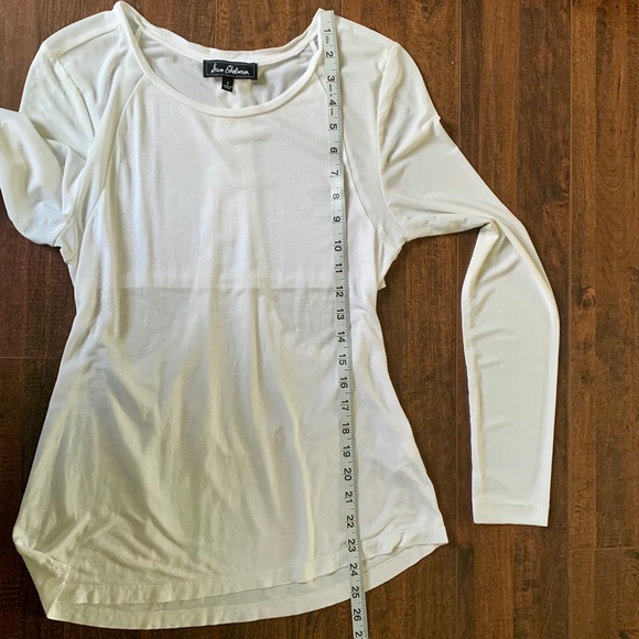 Sam Edelman White Long Sleeve Mesh Back Tee SZ-S - Picture 7 of 12